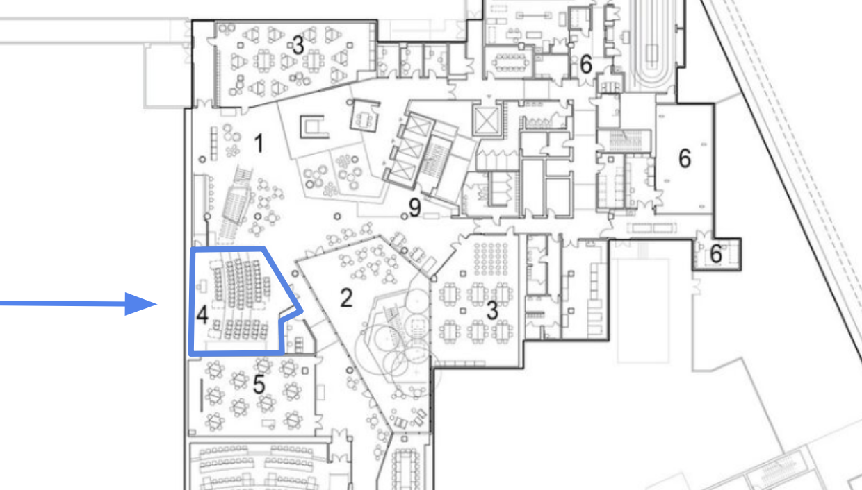 Floor plan with seminar room LL2.221 marked